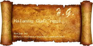 Halassy Gyöngyi névjegykártya