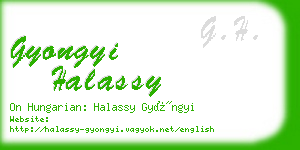 gyongyi halassy business card